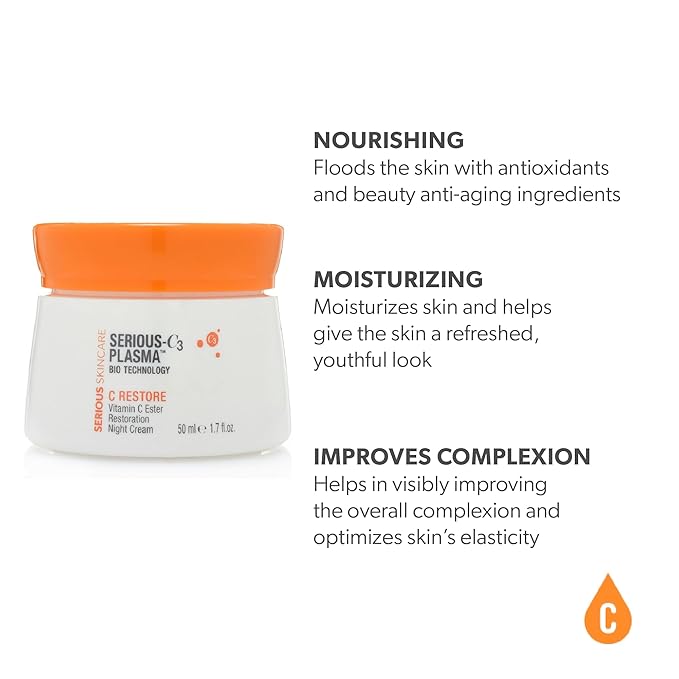 Serious Skincare - Vitamin C Day & Night Skin Care Set - Brightening Face Serum, Daytime SPF Moisturizer, Restore Night Cream, Face Wash - C3 C Esters for Hydrating, Fine Lines and Wrinkles (4Pack)