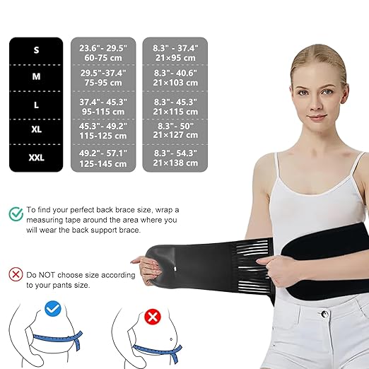 Lumbar Back Brace for Lower Back Pain Men and Women, Adjustable Backbrace with Lumbar Support Brace Pad, Breathable Design Belt Relief From Sciatica, Herniated Disc, Scoliosis, Size M