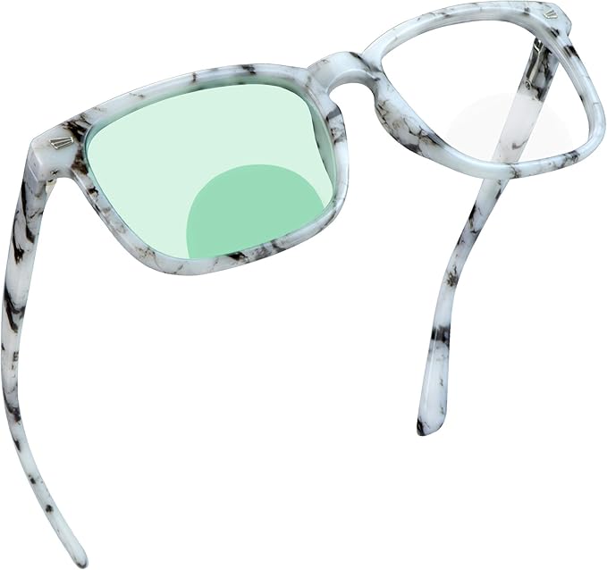 YEIN Bifocal Reading Glasses with Blue Light Blocking Lenses, Bifocal Reader for Women and Men, Vintage Square frame with Spring Hinge (+0.75/+3.50 magnification)