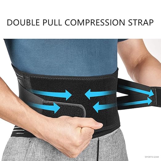 Back Support Belt for Ultimate Relief: Adjustable Lumbar Brace with Anti-Skid Design, 6 Stays, and 16-Hole Air Mesh for Sciatica, Herniated Disc, and Heavy Lifting (Large)