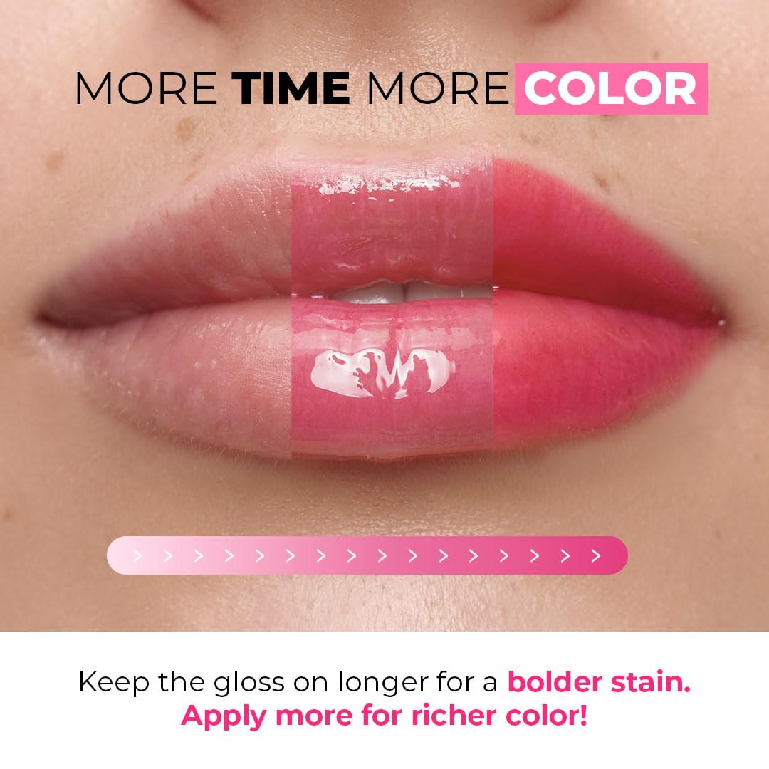 All-in-One Lip Tinted Plumping Oil - Universal Color & Moisture, Soft Balm for Day & Night Use, Lip Mask&Lip Gloss - Long-Lasting & Scented, Berry Ice 404-3ml/0.1fl.oz