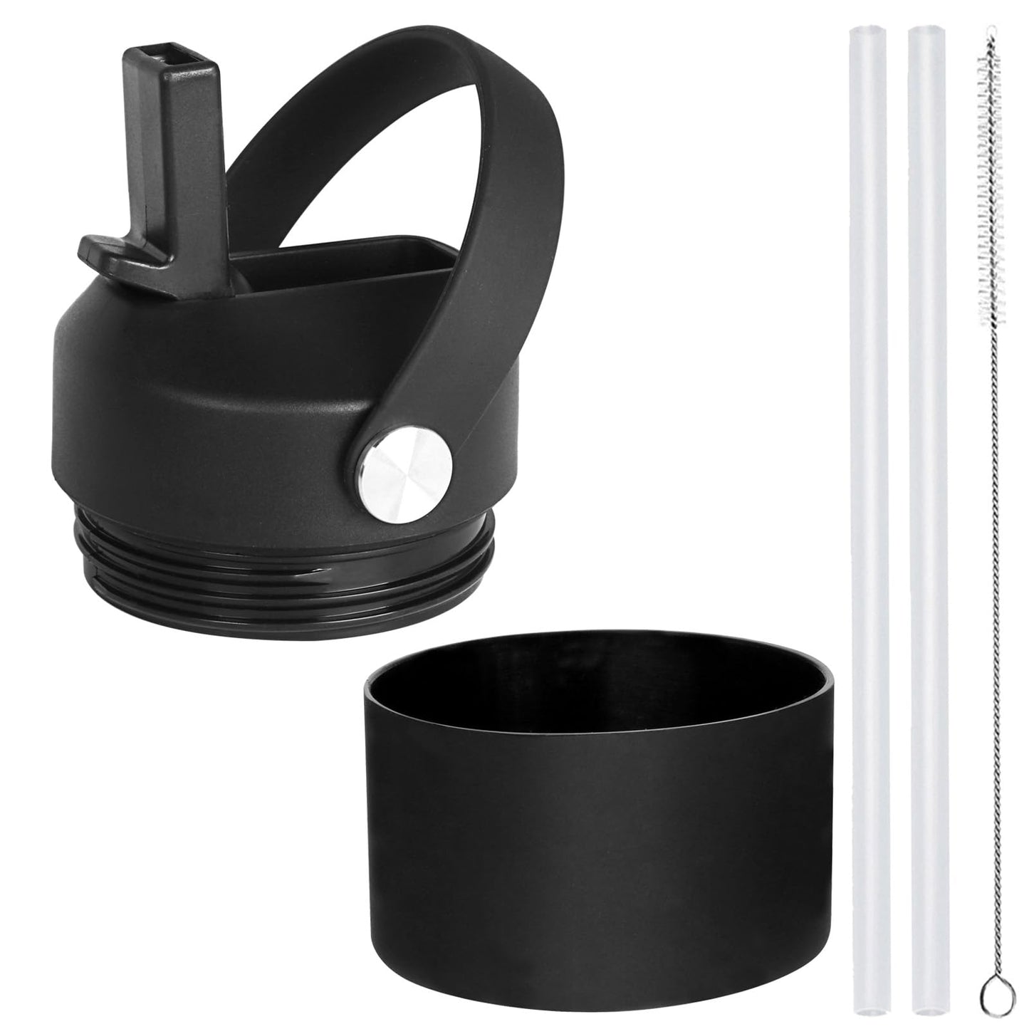 Straw lid for Yeti Rambler Water Bottle 18 26 36 64 oz, Replacement Cap Straw Cap for RTIC 18oz 26oz 36oz, Lid with Straw and Brush and Flexible Handle ﻿