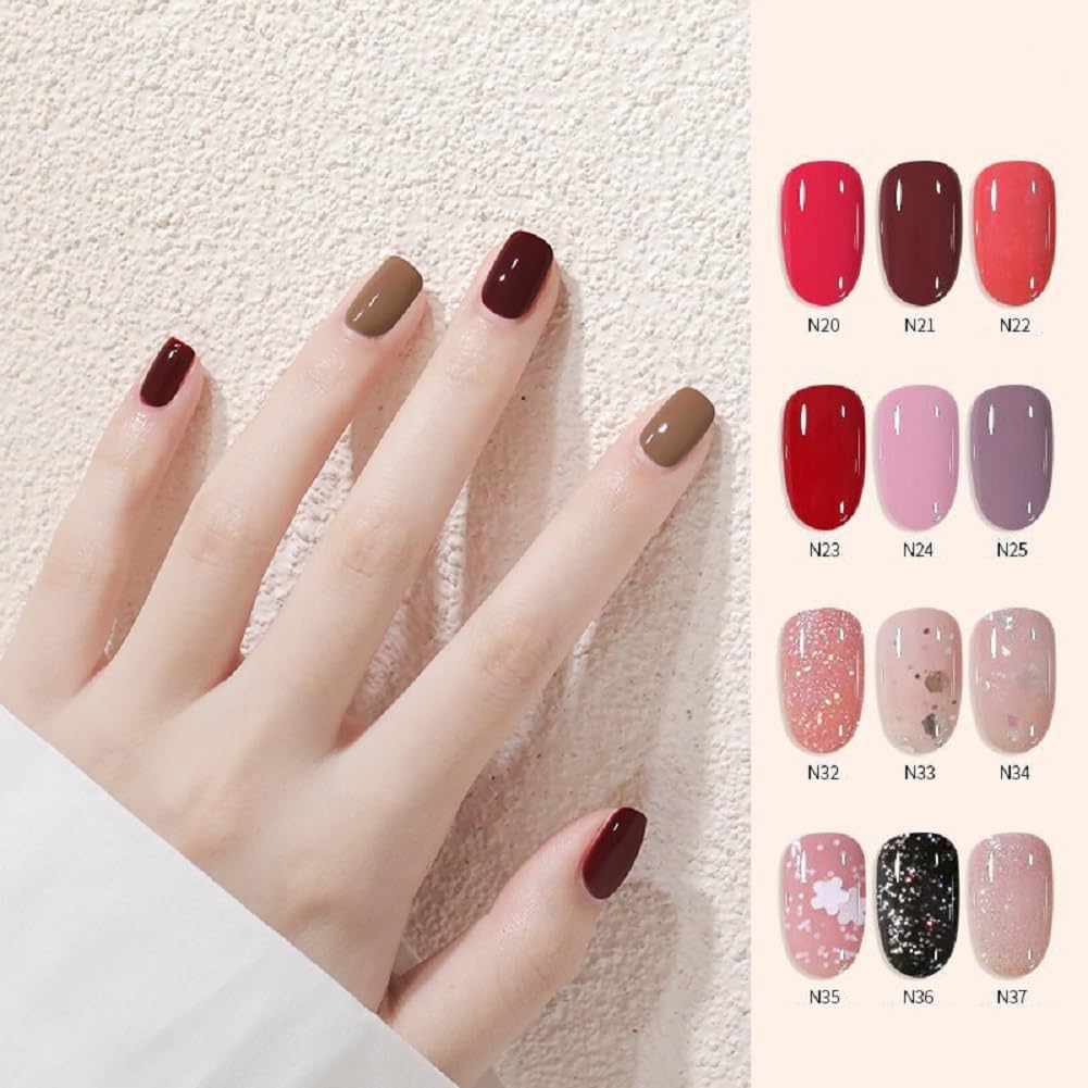 Nail Polish set - Nail Lacquer Quick Dry, Full Size, Vibrant, Colorful, Trendy, Glitter, Glossy, Metallic, Matte Nail Art Nail Shades (N32 colorful candy, 52g)