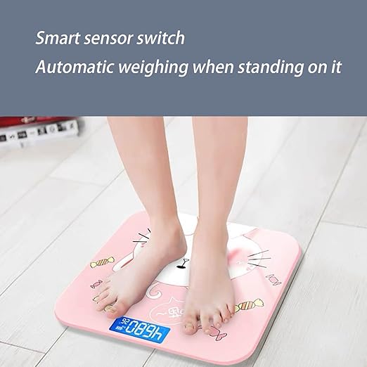 Scale for Body Weight, Smart Scale for Body Weight Accurate Measurement Tempered Glass Digital Bathroom Scale, Weight Scale for Home(Sticker Pink Pig)