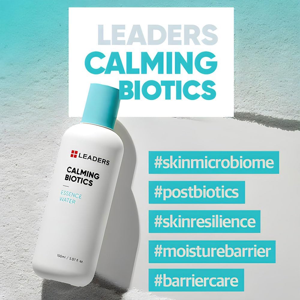 LEADERS Cosmetics Calming Biotics Essence Water - 150ml/5.07 Fl Oz Hydrating Strengthening Nourishing and Deep Moisturizing Toner for Sensitive Skin