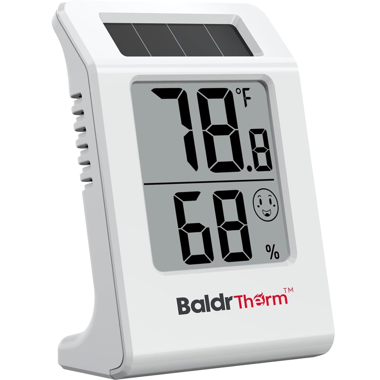 2.2'' Digital Thermometer and Hygrometer Meter, Solar-Powered Indoor Temperature Sensor Humidity Monitor, Humidity Gauge for Baby Rooms, Bedrooms, Home, Office, and Wine Cellars, 1Pack