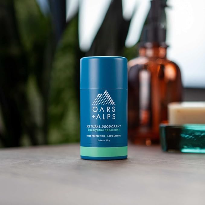 Oars + Alps Aluminum Free Deodorant for Men and Women, Dermatologist Tested and Made with Clean Ingredients, Travel Size, Eucalyptus Spearmint, 3 Pack, 2.6 Oz Each