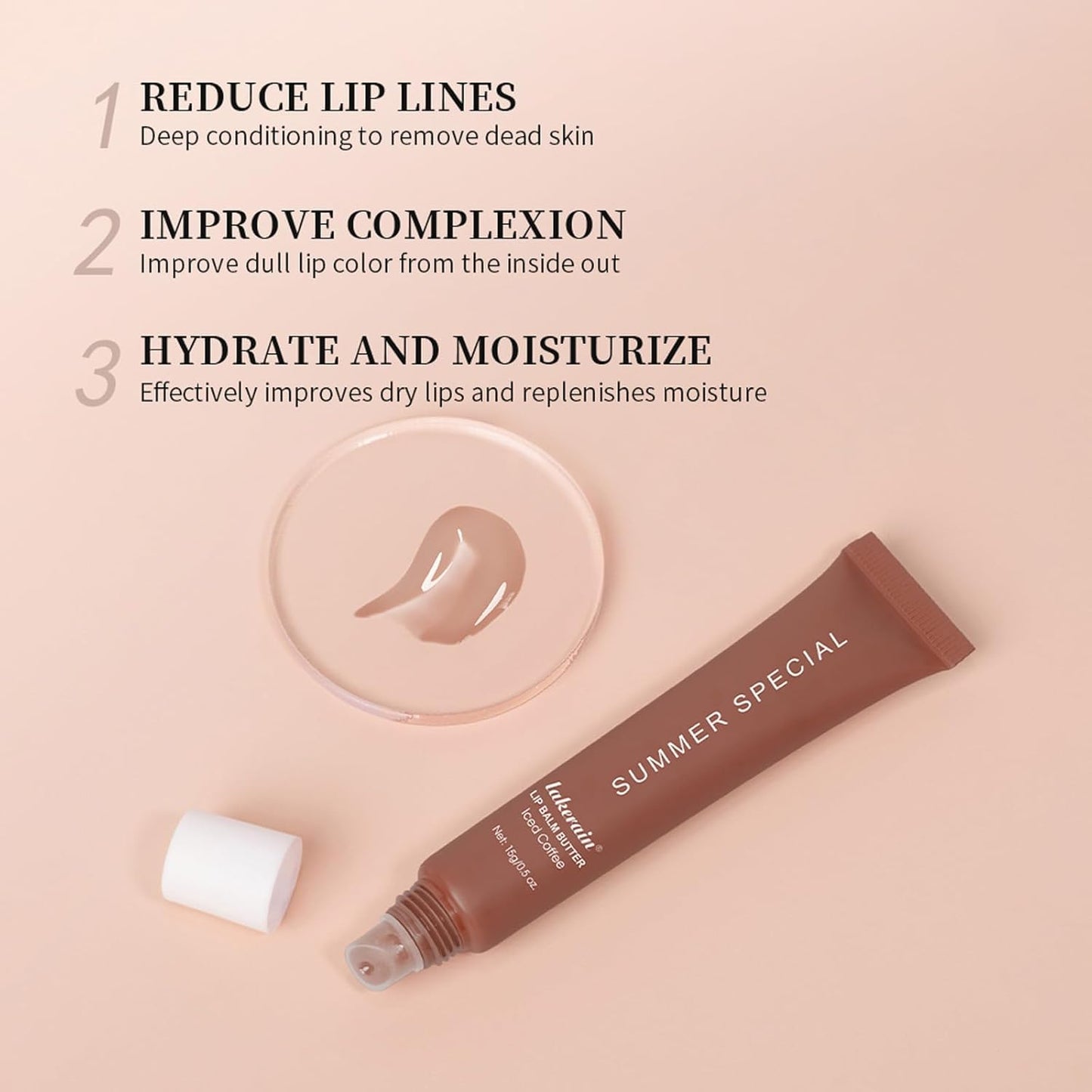 Summer Special Lip Butter Balm - Ultra-Hydrating, Nourishing Lip Care with Natural Ingredients, Shea Butter & Olive Butter, Soothes & Softens Dry Lips (#1 Vanilla, 0.5 Fl Oz (Pack of 1))