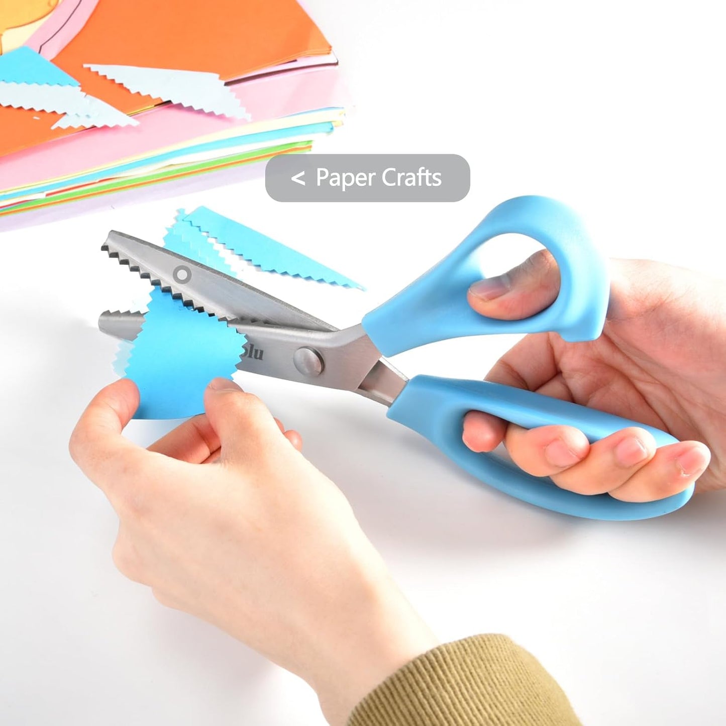Zig Zag Scissors for lace wig, 9" Sewing Pinking Shears for Fabric Cutting, Craft Scissors Decorative Edge Paper, Ideal for Tailor, Quiltiing, Dressmaking, Scrapbooking, Home DIY, Arts&Crafting