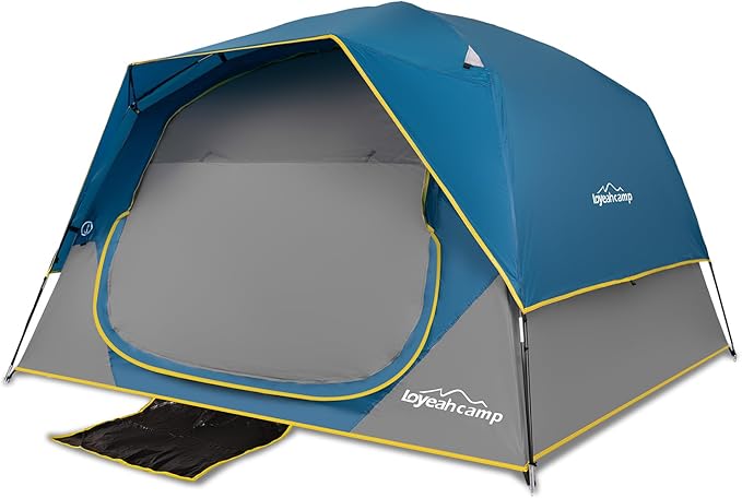 Tents 4 Person Camping Tent, Easy Setup Waterproof Family Tents for Camping, Portable Dome Tent for Outdoor Camping with Rainfly, Carry Bag