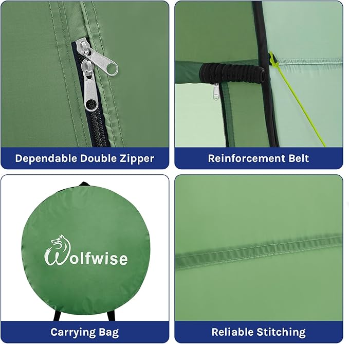 WolfWise Pop Up Privacy Shower Tent Portable Outdoor Sun Shelter Camp Toilet Changing Dressing Room