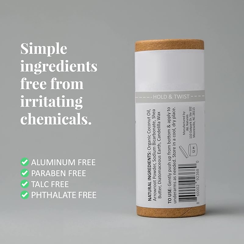 J&L Naturals Aluminum Free Deodorant for Men & Women | 100% Natural Ingredients With Coconut Oil, Shea Butter, & Essential Oils | Sustainable, Eco-Friendly (Peppermint & Bergamot, 3.0 Oz (Single))
