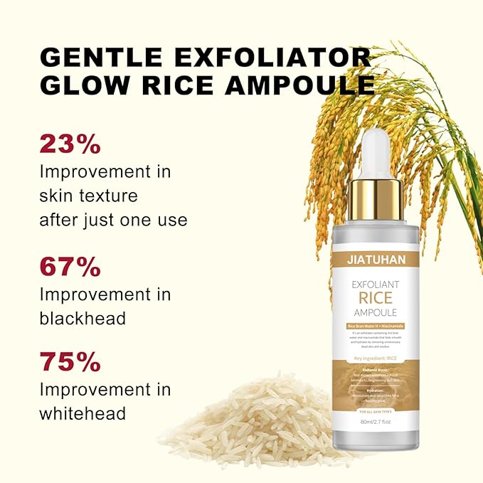 Peel Shot Glow Rice Ampoule Duo Set White and Black Rice Exfoliating facial mask and Body Scrub Cream. Reduce blackheads, shrink pores, suitable for all skin types, 2.7 Fl Oz (Pack of 2)