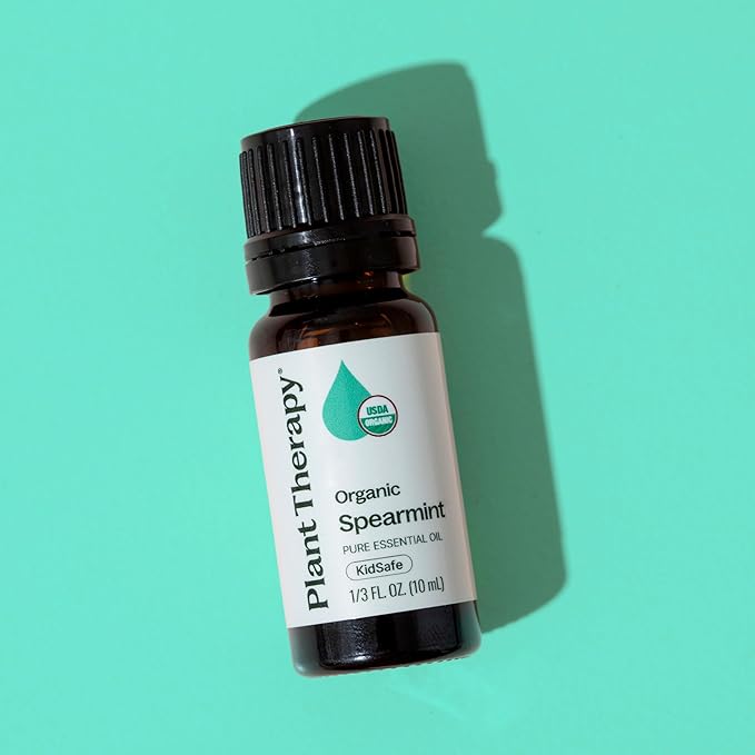 Plant Therapy USDA Certified Organic Spearmint Essential Oil 10 mL (1/3 oz) 100% Pure, Undiluted, Therapeutic Grade