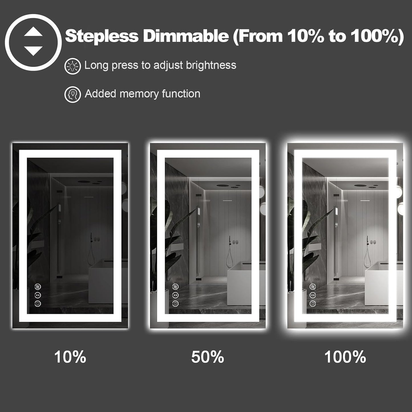 Amorho LED Bathroom Mirror 84" X32" with Front and Backlight, Large Dimmable Wall Mirrors with Anti-Fog, Shatter-Proof, Memory, 3 Colors, Double LED Vanity Mirror