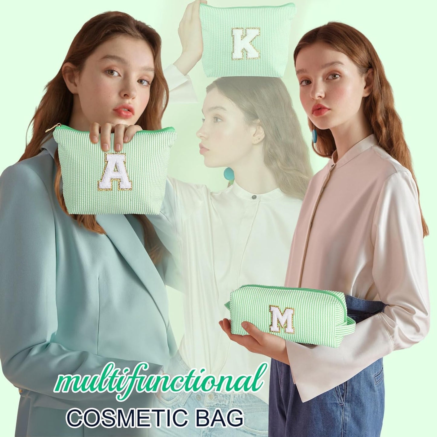YOOLIFE Birthday Gifts for Women Girls - Personalized Initial Cute Makeup Bags Cosmetic Bag Make Up Bag Toiletry Pouch Gift for Women Her Friend Mom Teacher Sister Teenager Female Bridesmaids Z