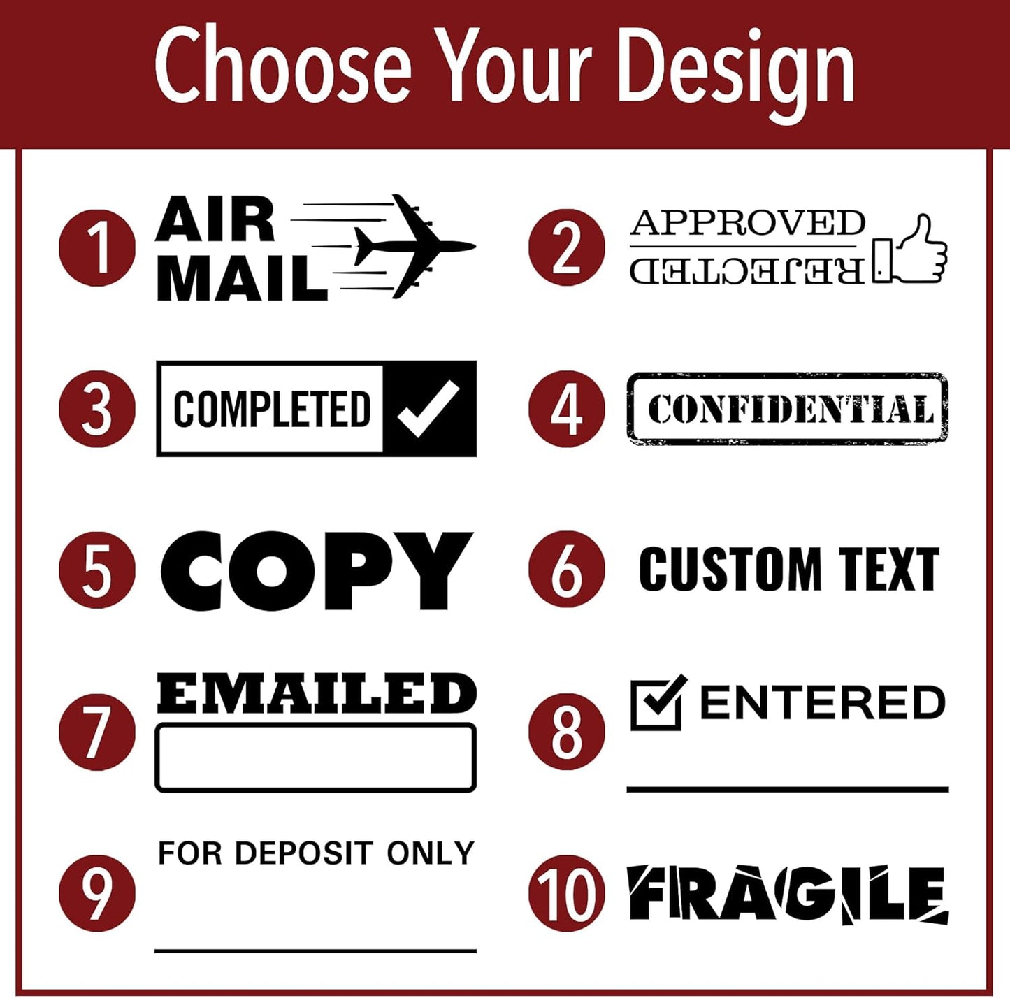 Emailed Office Stamp | 4 Different Sizes | 20 Designs | Multiple Color Options | Perfect for Quick Validation of Office Documents (Emailed, Xtra Wide)