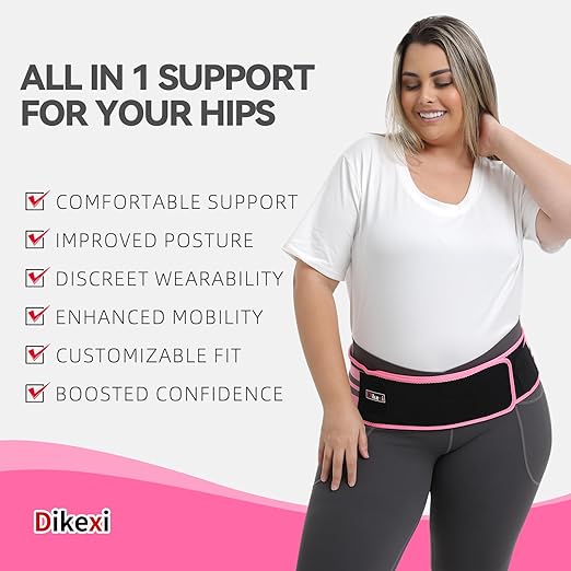 Sacroiliac SI Joint Hip Belt for Women Men-Alleviate Sciatica|Pelvic|Back|Lower Back Support, Pelvic Support Belt, Adjustable Lumbar Pain Relief, Trochanter Belt,Pink, XXL(Hip Size 63"- 71")