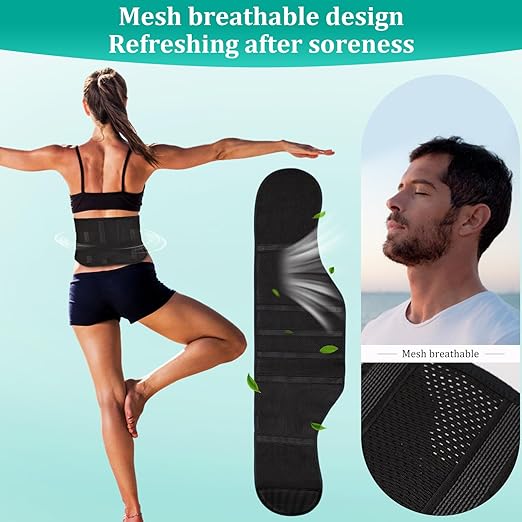 Adjustable Back Brace for Lower Back Pain & Sciatica Relief - Unisex Lumbar Support Belt for Herniated Disc, Posture Correction, Breathable Design for Work, Sports (B92,Small)