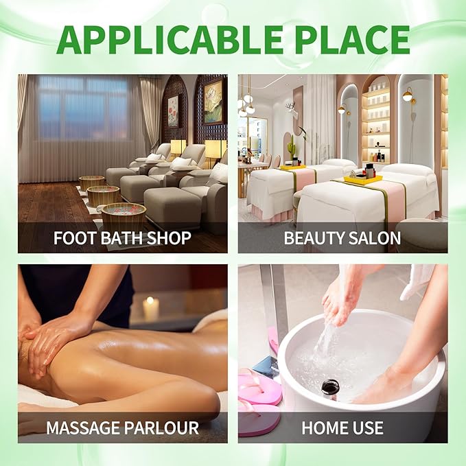 Pedicure Kit Foot Soak Set: Bubble Salt, Sugar Scrub, Massage Mask, Massage Lotion in a Box, 4 Step Foot Spa Kit for Dry Feet, Calluses and Tired Feet(3 Set Olive)