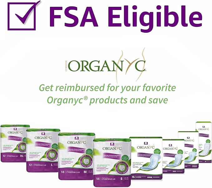 Organyc – 100% Organic Cotton Light Incontinence Pads for Bladder Leaks, FSA/HSA Eligible, Moderate Flow, 80 Count (4 Pack)…
