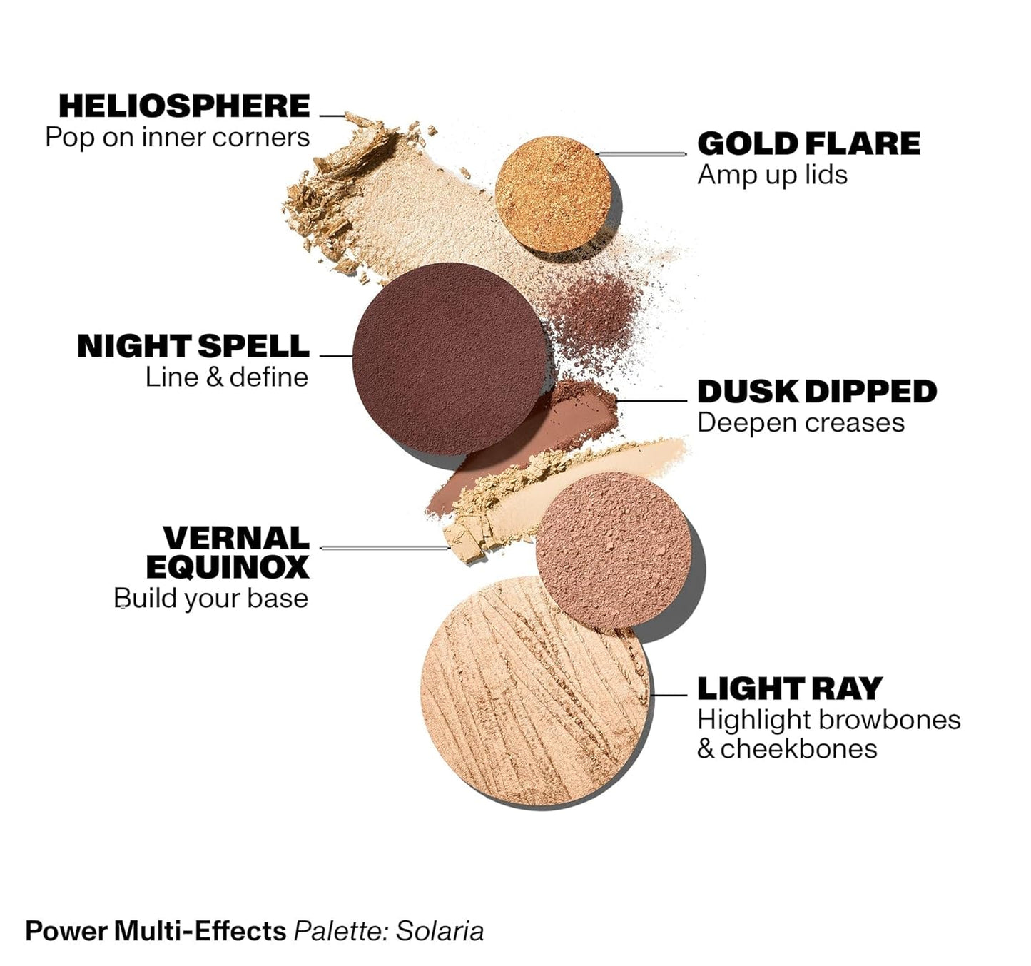 Morphe Makeup Palette - Power Multi-Effects Palette with Mattes, Shimmers, Duochromes & Silk Slip Toppers - Made to Build, Blend & Layer for Everyday Versatile Makeup Looks - Solaria (0.65 oz)