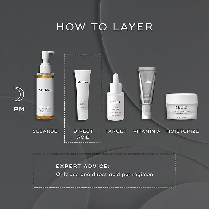 Medik8 Sleep Glycolic - Exfoliating Glycolic Acid At Home Face Peel - Night Cream for Face - Night Peel with Glycerin and Korean Clover - 1.0 oz