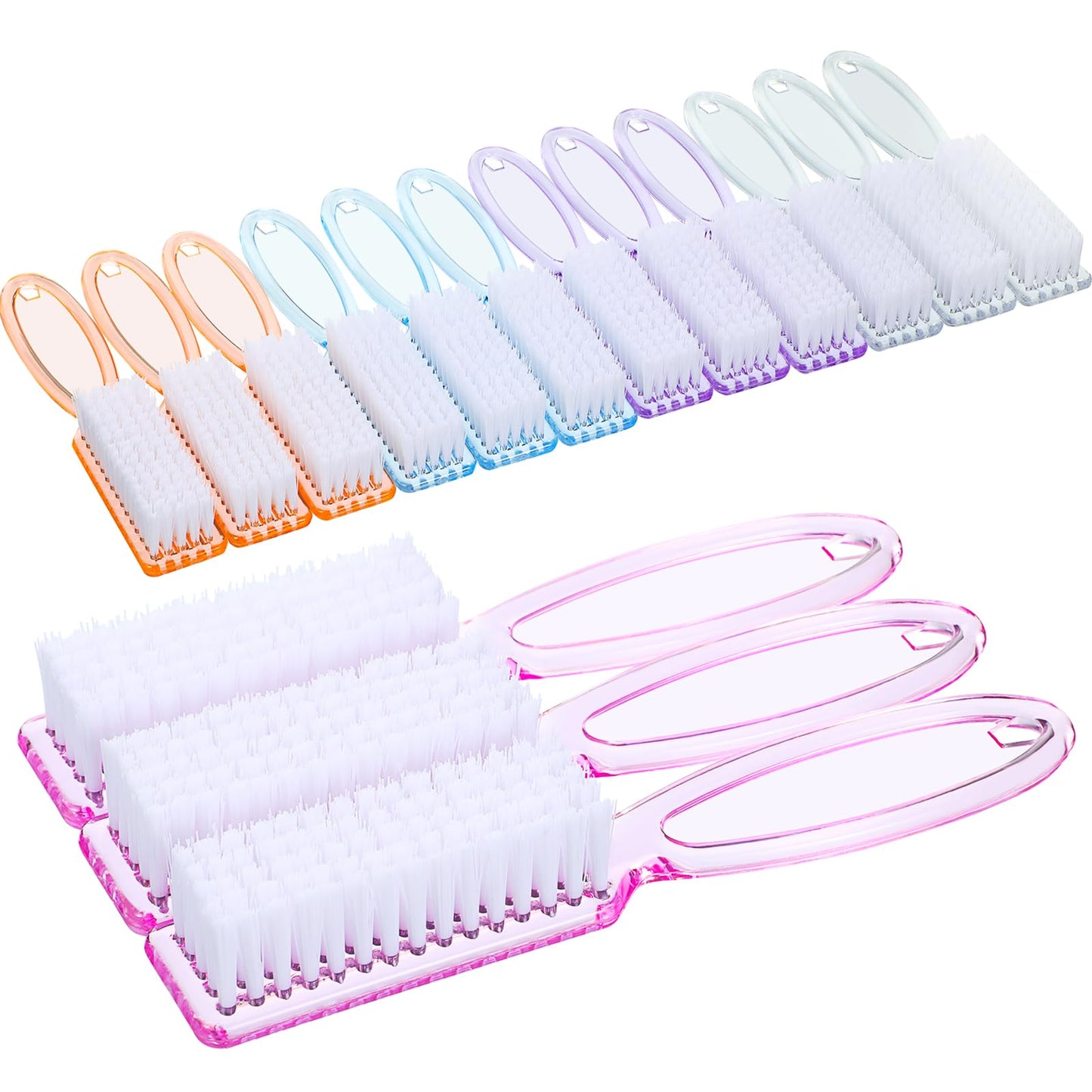 Patelai 15 Pieces Nail Brush Handle Grip for Cleaning Fingernails Toes Scrub Manicure Pedicure(Fresh Colors)