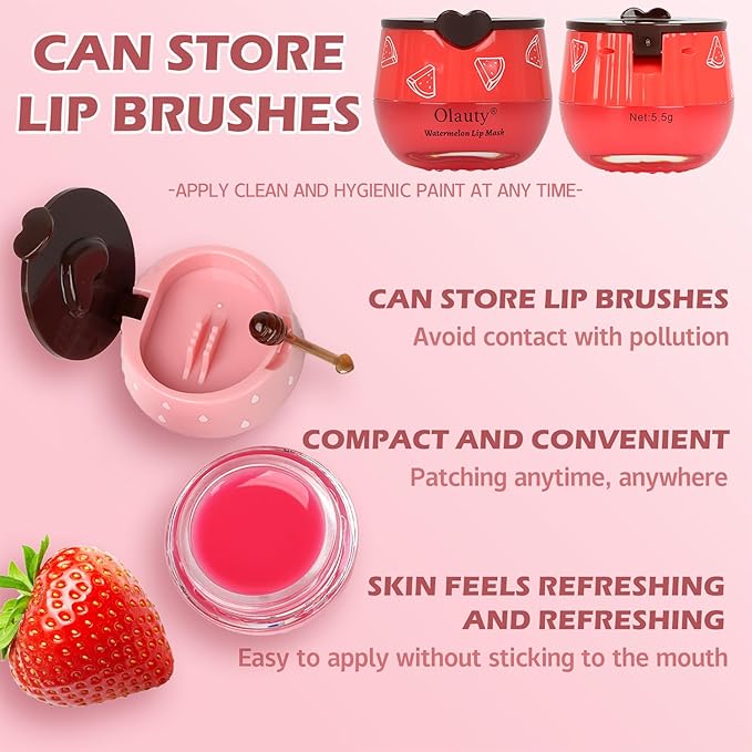 6 PCS Bee Lip Balm Honey Pot, Honey & Strawberry & Watermelon & Apple Lime & Cherry & Mint Lip Sleeping Mask Overnight, Bee Lip Balm Honey Pot Hydrating Prevention Dry and Cracked Lip Scrubs (Set B)