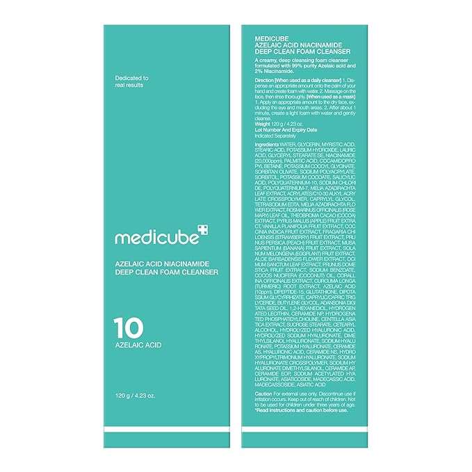 medicube Azelaic Acid Gummy Whip Cleanser | Cleansing Foam For Troubled Skin | Use After Spot Care & Excess Sebum Control | Niacinamide, Glycerin | Soothing, Pore Cleansing Face Wash | Korean Skincare