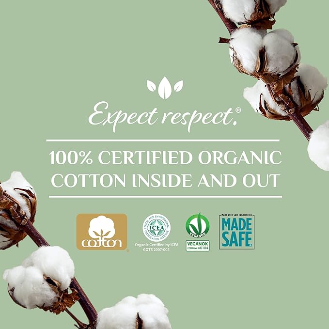 Organyc 100% Organic Cotton Incontinence Pads for Bladder Leaks, FSA/HSA Eligible, Maximum Flow, 16 Count (Pack of 2)