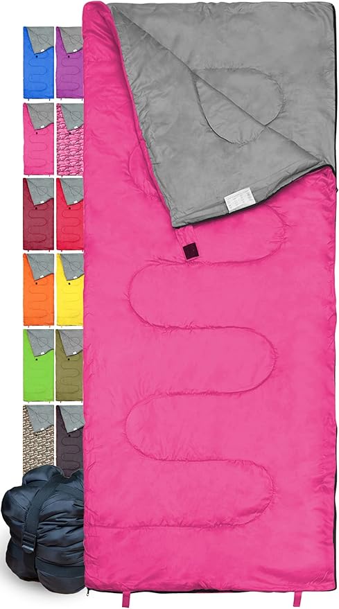 Sleeping Bag Indoor & Outdoor Use. Great for Kids, Boys, Girls, Teens & Adults. Ultralight and Compact Bags are Perfect for Hiking, Backpacking & Camping