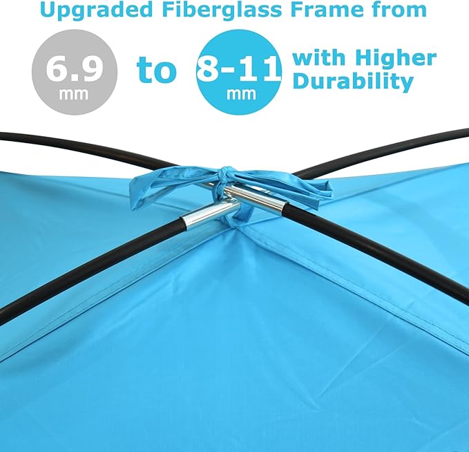 COMMOUDS Beach Tent Sun Shade for 3/4-5/6-7/8-10 Person, UPF 50+ Beach Sun Shelter Canopy Tent, Lightweight, Easy Set Up and Carry