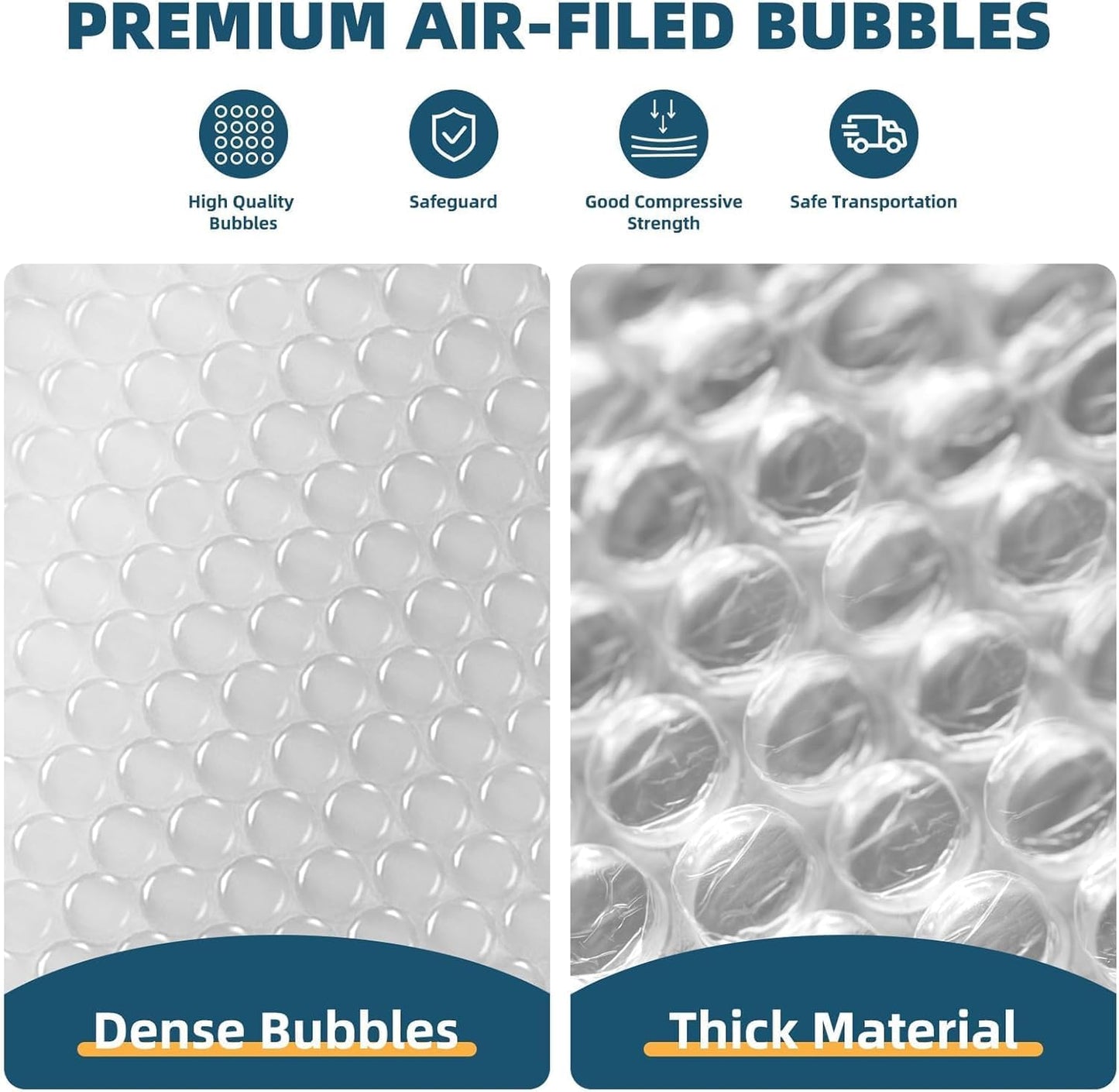 Metronic Bubble Cushioning Wrap 1 Pack 12 Inch x 15ft Total, Dense Bubble Packing Air Wrap Clear Bubble Packing Roll for Shipping and Moving Supplies