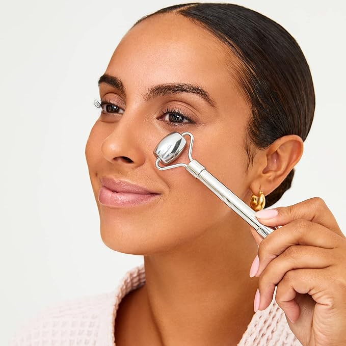 Wonderskin Liquid Gym Facial Roller, Stainless Steel Face Roller Massager for Puffy Eyes and Dark Circles, Face Sculpting Tool