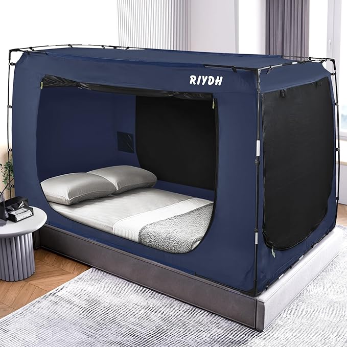 Bed Tent Bed Canopy Twin Size Tents for Adult and Kids- Original Design Portable Dream Tent Indoor Sleeping Tents 80% Blackout with 3 Doors Breathable Big Space Tents