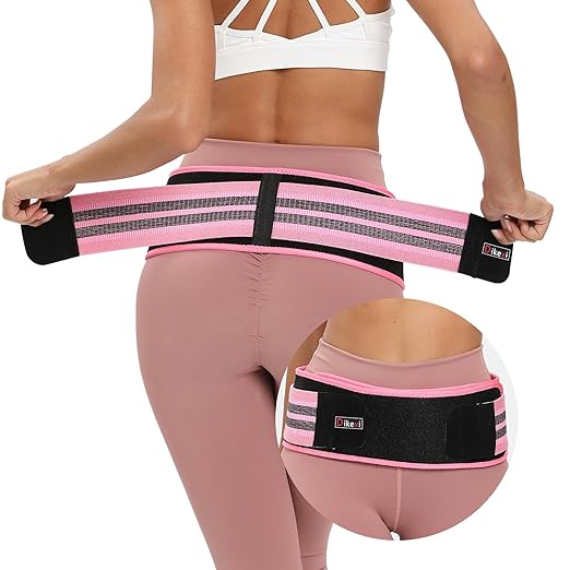 S-XXL Sacroiliac SI Joint Hip Belt for Women Men-Alleviate Sciatica|Pelvic|Back|Lower Back Support, Pelvic Support Belt, Adjustable Lumbar Pain Relief, Trochanter Belt, Pink, S(Hip Size 25-40")