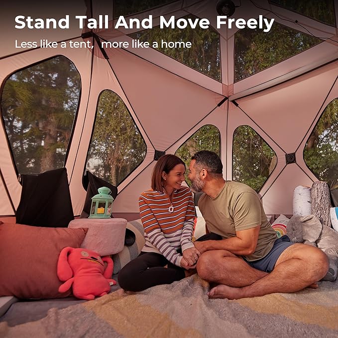 ACACIA Beach Tent Sun Shelter | 4-Person Portable Camping Tent with UPF 50+ Protection | Easy Setup Pop up Sun Shade | 10×10ft Privacy Sunshade for Camping & Backyard