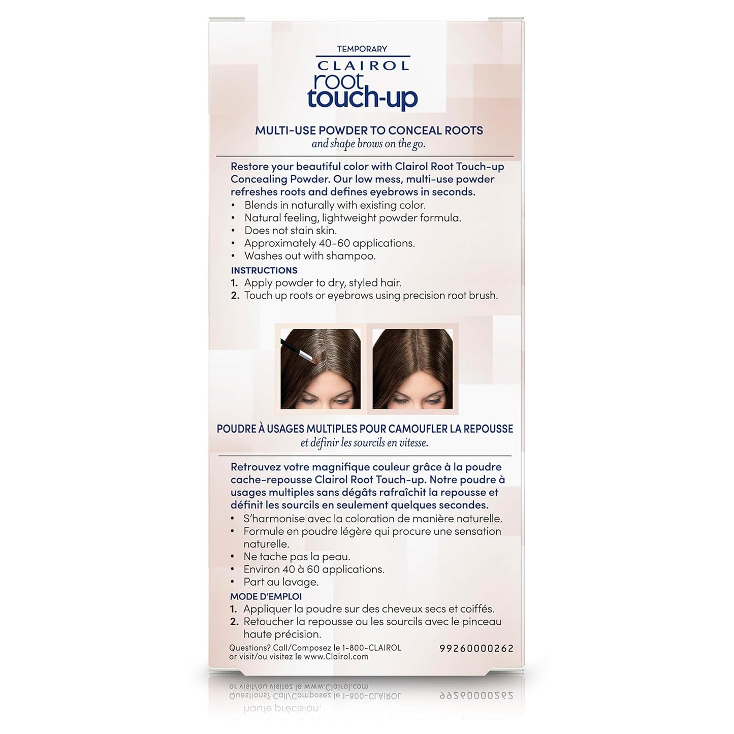 Clairol Root Touch-Up Temporary Concealing Powder, Black Hair Color, Pack of 1