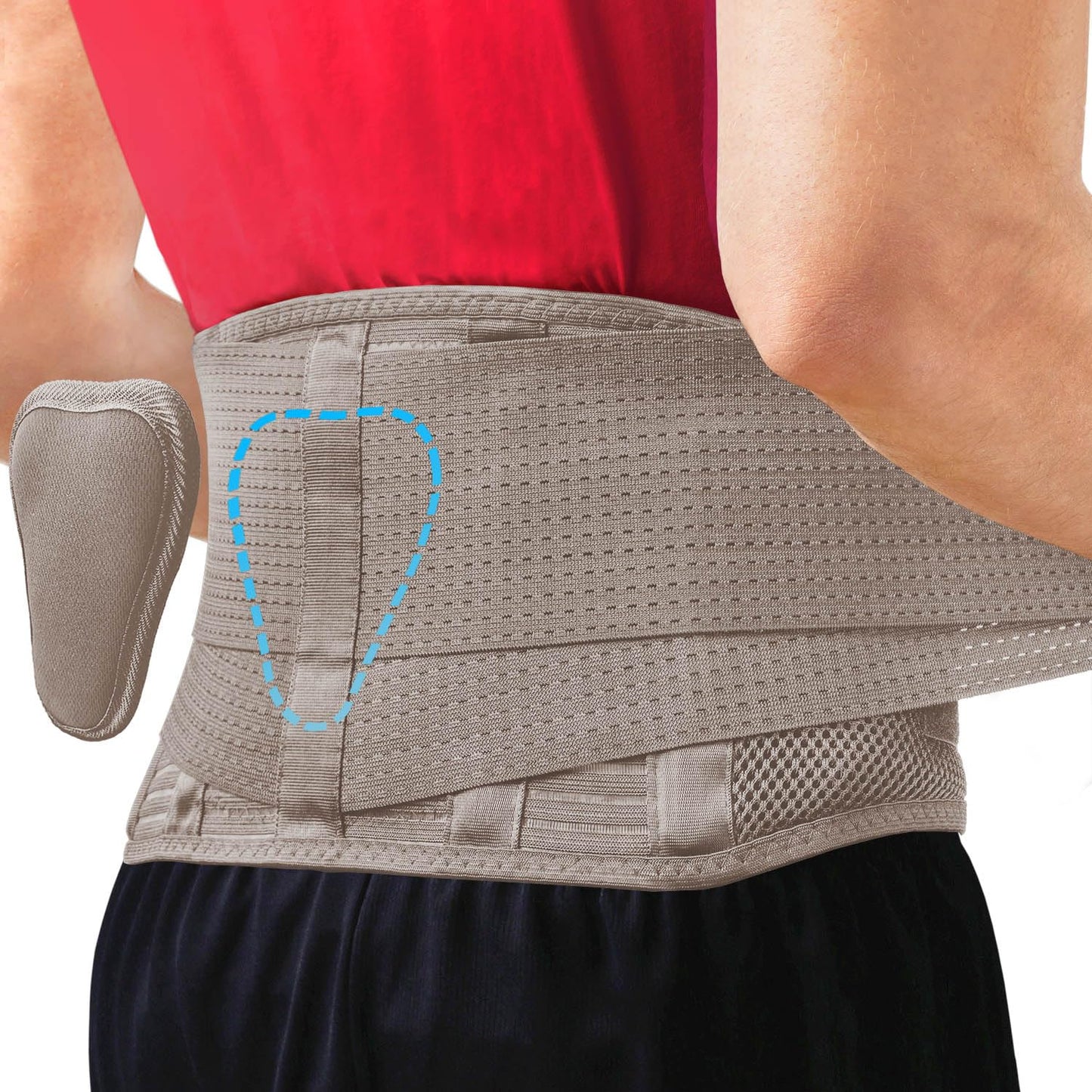 Sparthos Back Support Belt - Immediate Relief from Back Pain, Sciatica, Herniated Disc - Breathable Brace With Lumbar Pad - Lower Backbrace For Home & Lifting At Work - For Men & Women - (Beige-S)