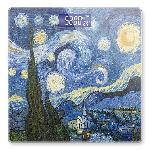 Weight Scale Digital Bathroom Scale Scale for Body Weight 400 lbs Personalized Digital Scale with Backlit Display Easy Read(Battery Not Included) - Blue Abstract Starry Sky