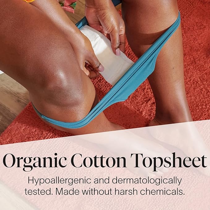 Cora Ultra Thin Organic Bladder Liners | Incontinence & Postpartum Pads for Women | Panty Liners for Bladder Leaks | Breathable Cotton (78 Regular)