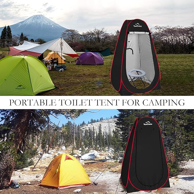 Your Choice Pop Up Privacy Shower Tent - Portable Changing Tent for Camping, Beach & Hiking - 6.2FT Lightweight with Carry Bag, Quick Setup & Full Coverage