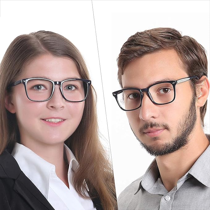 YEIN Bifocal Reading Glasses with Blue Light Blocking Lenses, Bifocal Reader for Women and Men, Vintage Square frame with Spring Hinge (+0.50/+2.75 magnification)