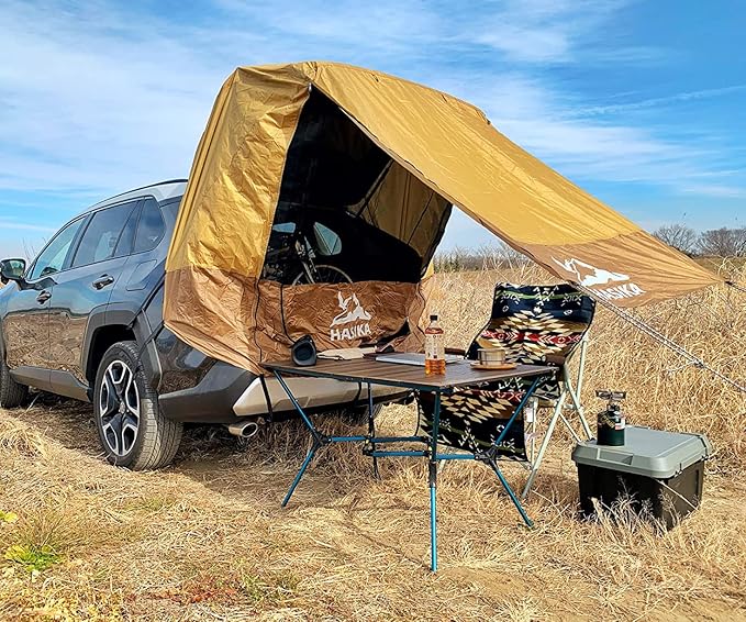Hasika Camping Tent 2 Person Sun Shade Privacy Shelter Easy Set Up 120 Seconds Waterproof 3000MM UPF 50+ Yellow