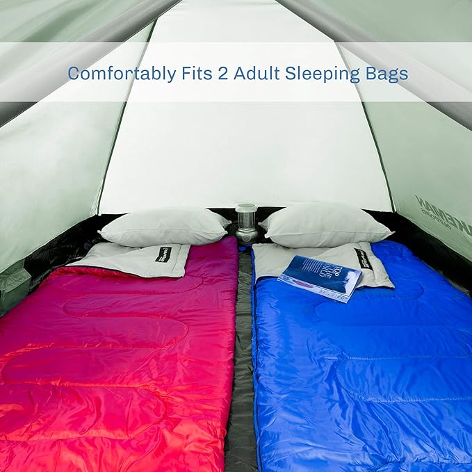 2 Person Camping Tent with Rain Fly and Carrying Bag - Water-Resistant Outdoor Tent for Backpacking, Hiking, or Festivals by Wakeman Outdoors