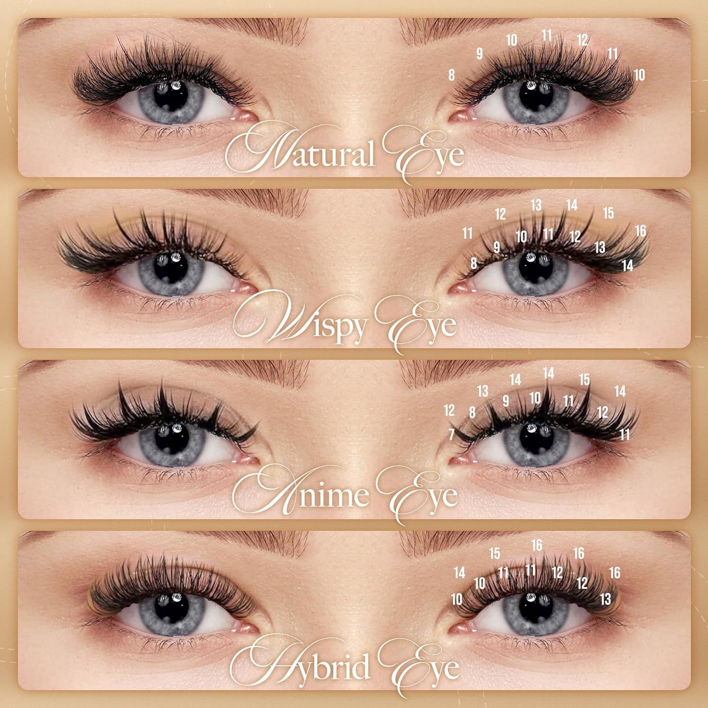 LASHVIEW D Curl 11mm Silk Mink Fake Eyelash Extensions 0.20 Thickness Natural Thick Lashes Semi-Permanent Individual Eyelashes Application for Professional Salon Use