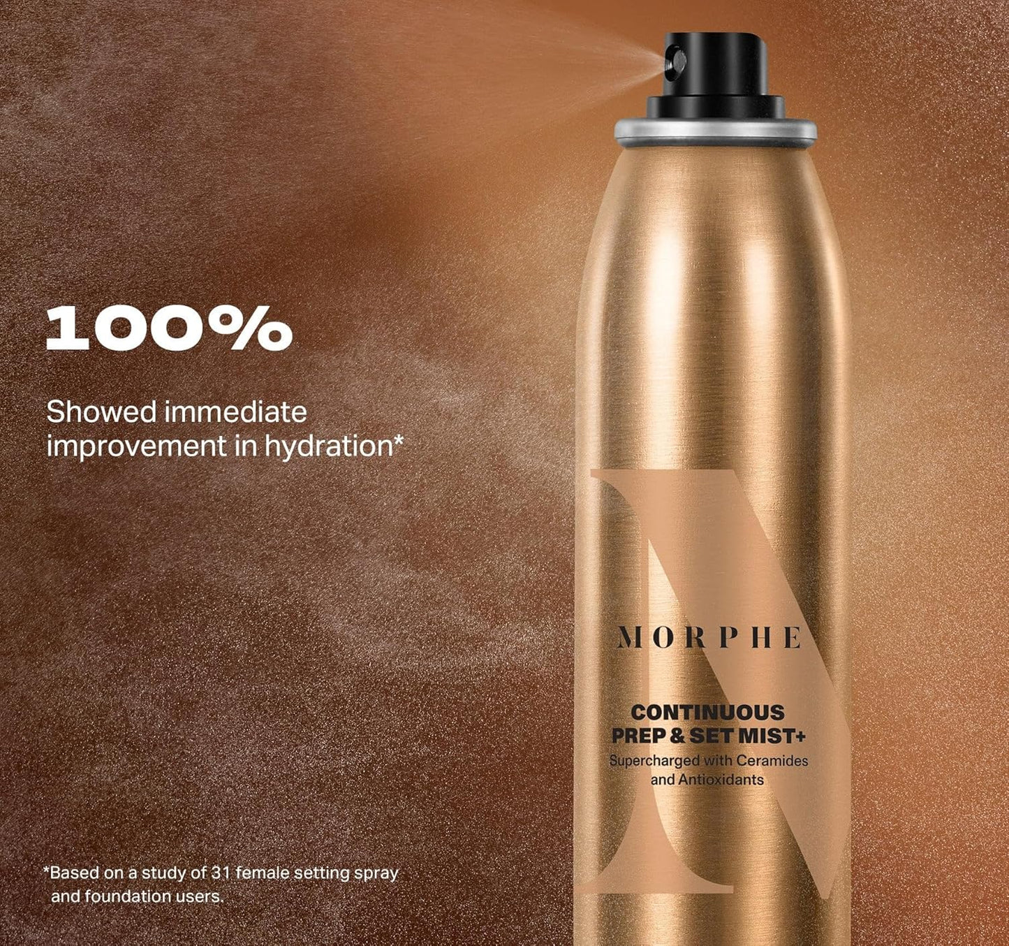 Morphe Jumbo Continuous Prep & Set Face Mist - Hydrating Setting Spray for Makeup & Skin Prep - Enriched with Ceramides and Antioxidants for a Radiant Finish (6.5 oz)
