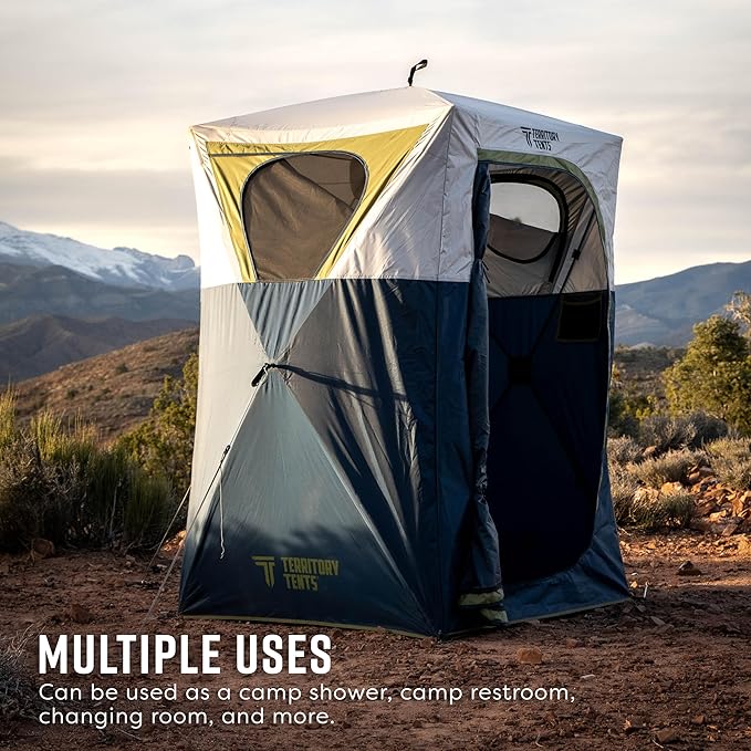 Territory Tents® Jet Set Privacy Shower Tent, Jet Set Framework, No Assembly, Camp Shower, Camp Restroom, Privacy Tent Shower, 78” x 62” x 62”, PT100DB