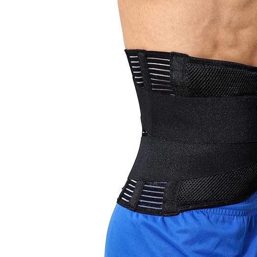 NeoTech Care Adjustable Compression Wide Back Brace Lumbar Support Belt (Beige, Size XXXL)